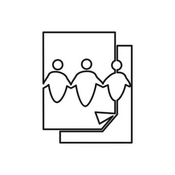 Paper people Commitment Teamwork Together Outline Logo Illustrazione stock