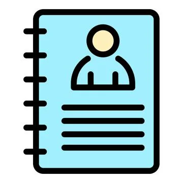 Paper personal data icon color outline vector Illustrazione stock