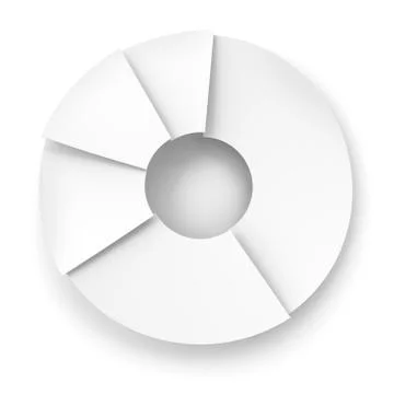 Paper pie chart, 3d render Stock Illustration