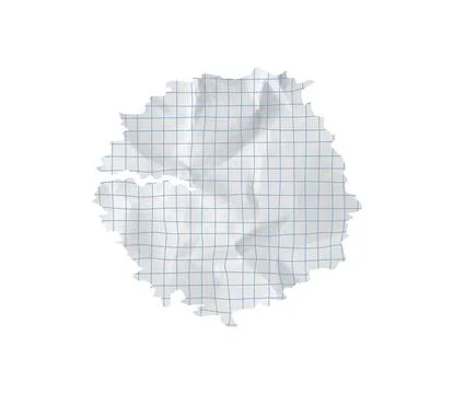 Paper piece rip with background torn round circle shape and square grid school Stock Illustration