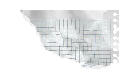 Paper piece torn rip vector corner isolated scrapbook blue grid. Old white Stock Illustration