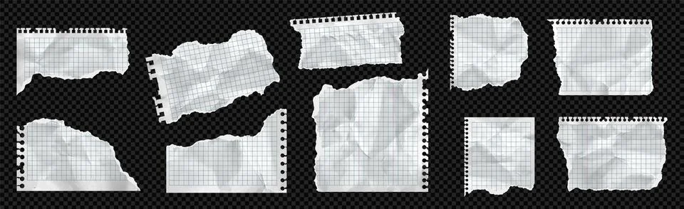 Paper piece torn rip vector corner isolated scrapbook blue grid. Old white Stock Illustration
