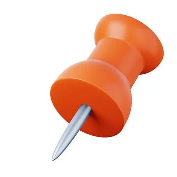 Paper pin clip needle pointer high quality 3D render illustration icon. Stock Illustration