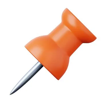 Paper pin clip needle pointer high quality 3D render illustration icon. Stock Illustration