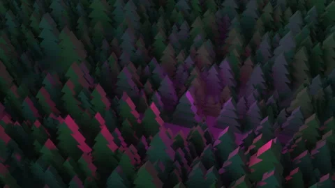 Paper pine forest at night in neon light 스톡 동영상 259644086