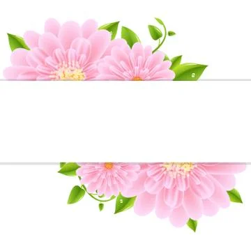 Paper with pink gerber Stock Illustration