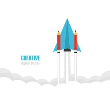 Paper plan and pencil Illustrazione stock