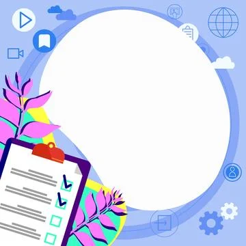 Paper with plan on bright colored background. White text holder with important イラスト素材