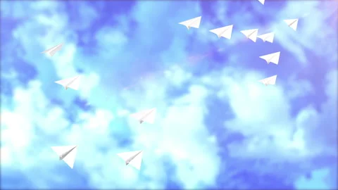 Paper plane aircraft flying loop animation 스톡 동영상 150138036