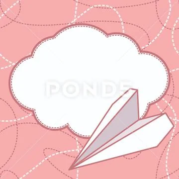 Paper Plane and Cloud Vector Background Stockillustratie