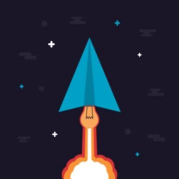 Paper plane and lightbulb engine Illustration