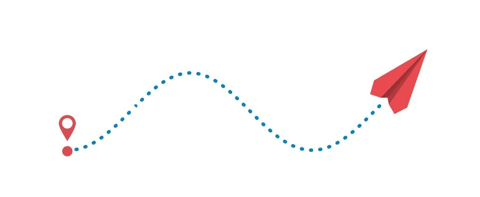 Paper plane and path Stock Illustration