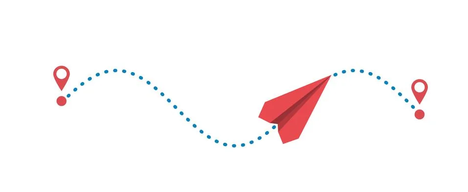 Paper plane and path Stock Illustration