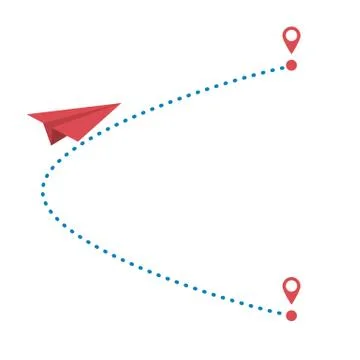 Paper plane and path Stock Illustration