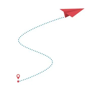 Paper plane and path Stock Illustration