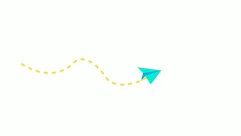 Paper Plane Animated Route Background Business Journey Stock Footage 316872692