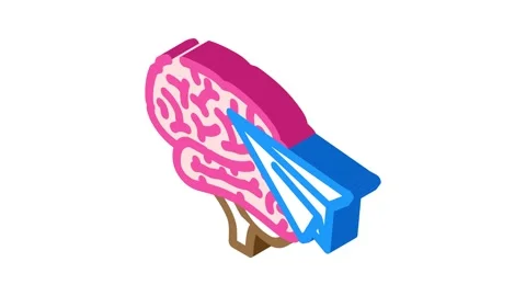 Paper plane brainstorm isometric icon animation Stock Footage 327283335