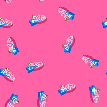Paper plane brainstorm isometric icon seamless pattern Stock Illustration