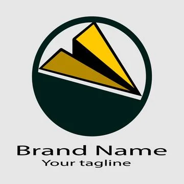 Paper Plane Circle logo Stock Illustration