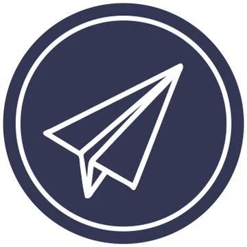 Paper plane circular icon Stock Illustration