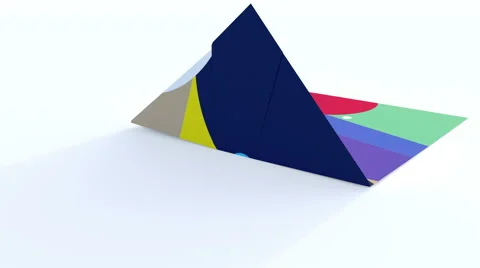 Paper plane with color pattern folding and takeoff Stock Footage 65097690