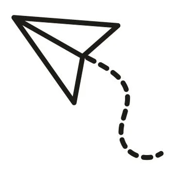 Paper plane creativity concept linear style Illustrazione stock