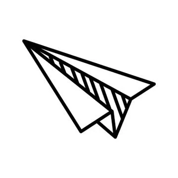 Paper plane doodle on white background 스톡 일러스트