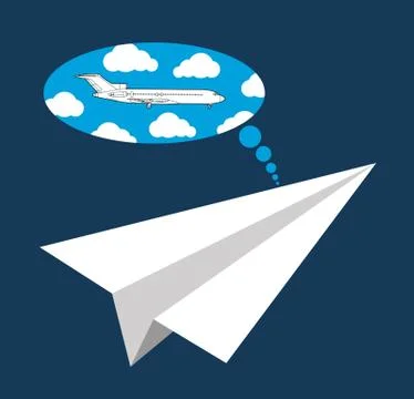 Paper plane dreams Stock Illustration