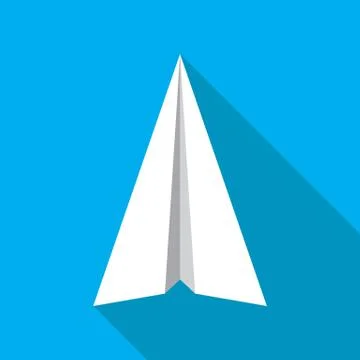 Paper Plane Flat Icon. Paper Origami Airplane symbol. Stock Illustration