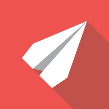 Paper Plane Flat Icon. Paper Origami Airplane symbol. Stock Illustration