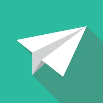 Paper Plane Flat Icon. Paper Origami Airplane symbol. Stock Illustration
