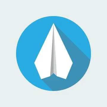 Paper Plane Flat Icon. Paper Origami Airplane symbol. Stock Illustration