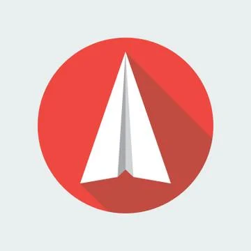 Paper Plane Flat Icon. Paper Origami Airplane symbol. Stock Illustration