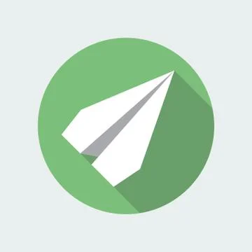 Paper Plane Flat Icon. Paper Origami Airplane symbol. Stock Illustration