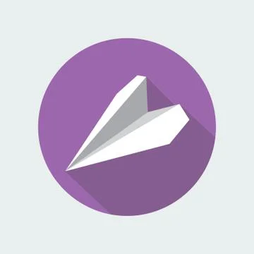 Paper Plane Flat Icon. Paper Origami Airplane symbol. Stock Illustration