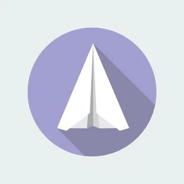 Paper Plane Flat Icon. Paper Origami Airplane symbol. Stock Illustration