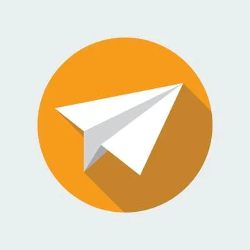 Paper Plane Flat Icon. Paper Origami Airplane symbol. Stock Illustration