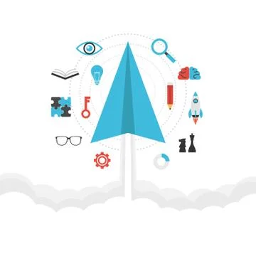 Paper plane fly Illustrazione stock