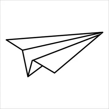 Paper plane flying. Abstract image of a aircraft origami. Stock Illustration