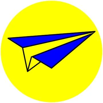 Paper plane flying. Abstract image of a aircraft origami. Stock Illustration