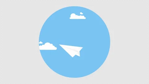 Paper plane flying and clouds animated video on green screen with 4k quality Stock Footage 247093346