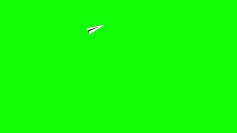 Paper plane flying in circular motion on green screen animation (Chroma key). Stock Footage 285811204