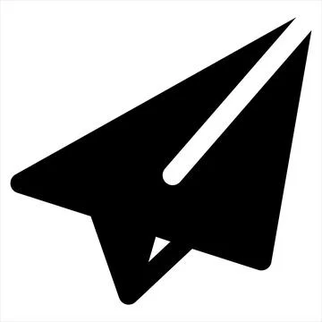 Paper plane glyph icon vector illustration isolated on white background Stock Illustration