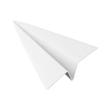Paper plane high quality 3D render illustration. Navigation and startup concept Stock Illustration