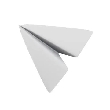 Paper plane high quality 3D render illustration. Navigation and startup concept Stock Illustration