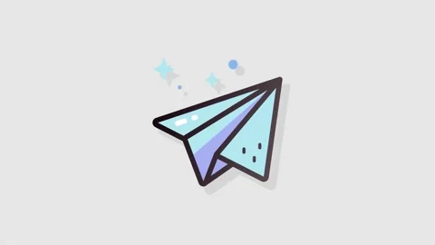 Paper Plane icon animation alpha Stock Footage 158030683