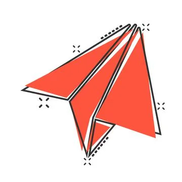 Paper plane icon in comic style. Sent message cartoon vector illustration on  Stock-Illustration