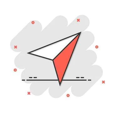 Paper plane icon in comic style. Sent message cartoon vector illustration on  Stock Illustration