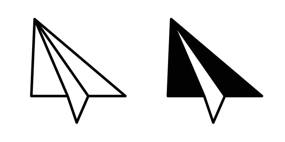 Paper plane icon for design projects and web UI Stock Illustration