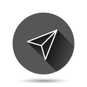 Paper plane icon in flat style. Sent message vector illustration on black rou Stock Illustration